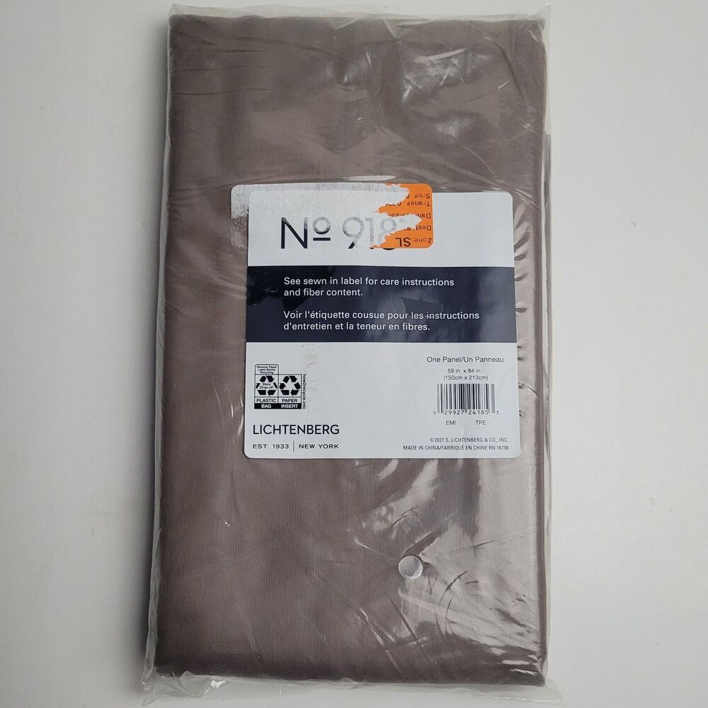 NEW No. 918 Lichtenberg One Panel Curtain Color 'Taupe' 59 x 84 inch . #BT1